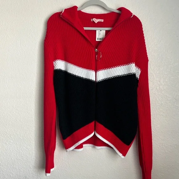 Urban outfitters jamie colorblock zip up cardigan - Picture 1 of 6